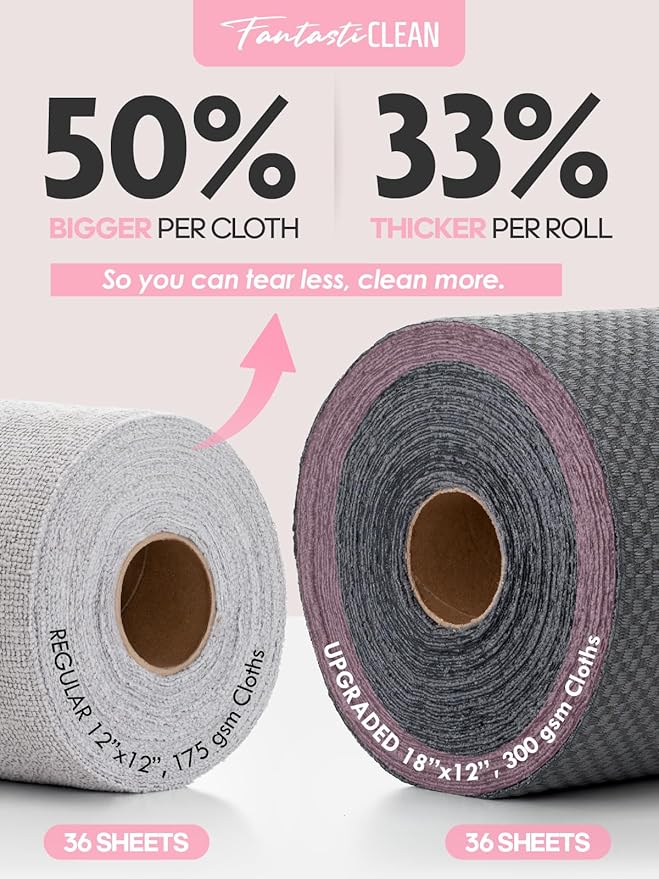 Fantasticlean Large Tear-Away Microfiber Cleaning Cloth Roll - Image 4