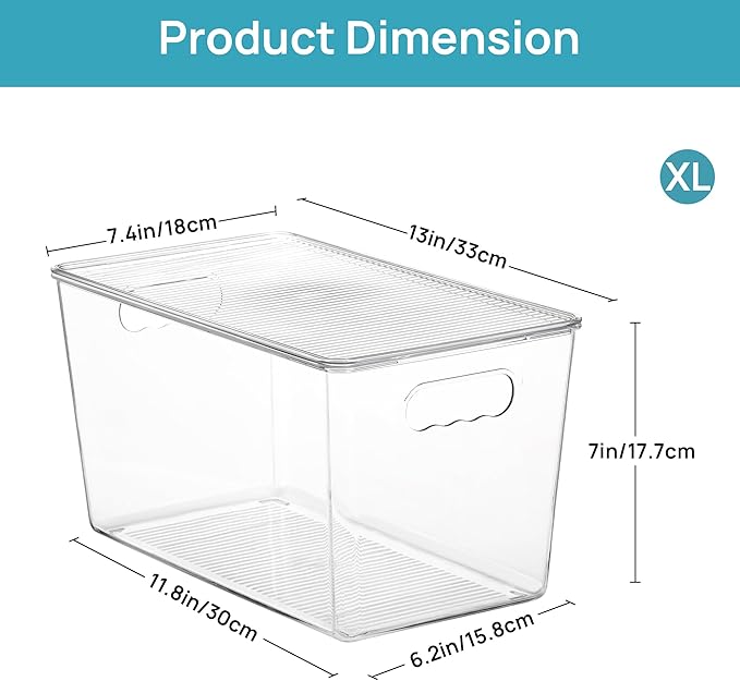Vtopmart 4 Pack Clear Stackable Storage Bins - Image 2