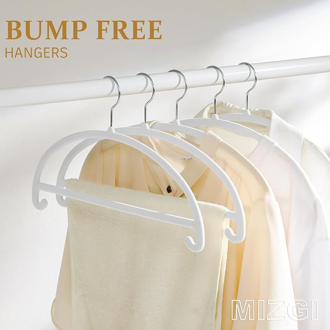 MIZGI 50 Pack White Velvet Hangers - Image 2