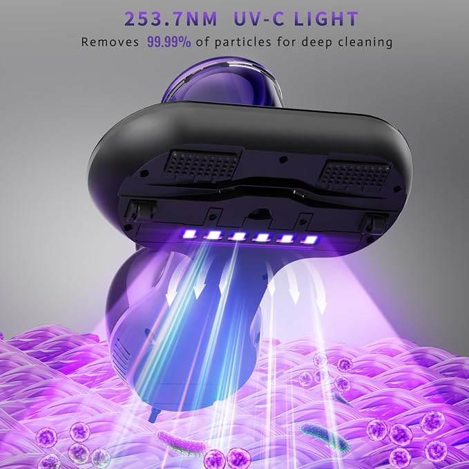Mattress Vacuum Cleaner, Handheld UV Bed Vacuum Cleaner 16KPa & 12800 - Image 3