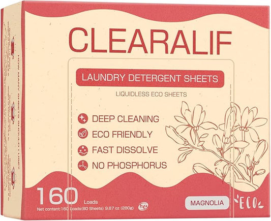 Laundry Detergent Sheets Up to 160 Loads, Magnolia by CLEARALIF