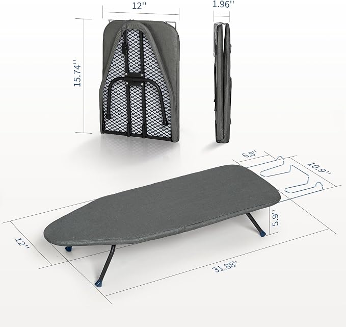 Small Ironing Board Foldable, BlissBoard Tabletop Iron Board - Image 7