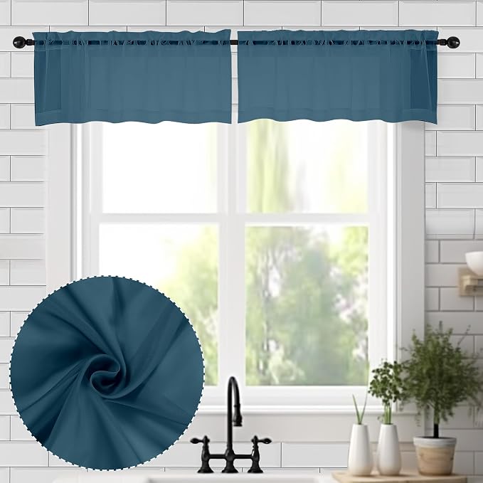 Chyhomenyc Stone Blue Sheer Valances by Chyhomenyc