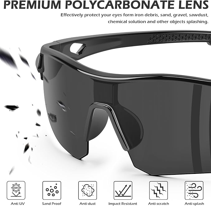 OXG 12 Pack Safety Glasses for Men Women, ANSI Z87.1 Safety Goggles Impact - Image 3