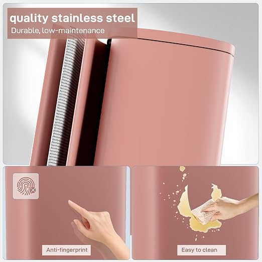 Arlopu 8/13.2 Gallon Step Trash Can, Stainless Steel Garbage Bin, Soft-Close - Image 6