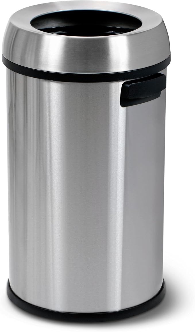 Simpli-Magic 65 Liter Open Top Trash Can, Commercial Grade, Stainless Steel by SIMPLI-MAGIC
