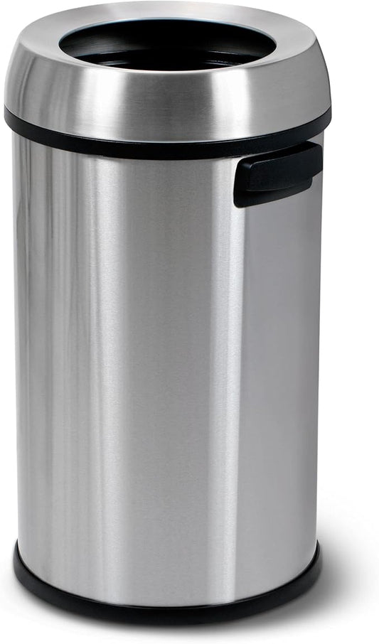 Simpli-Magic 65 Liter Open Top Trash Can, Commercial Grade, Stainless Steel by SIMPLI-MAGIC