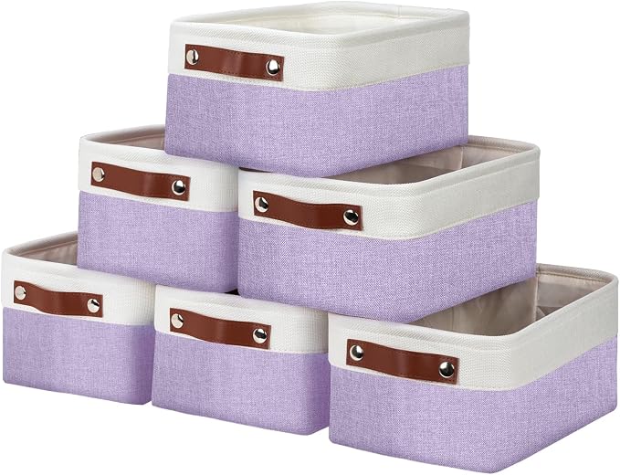 DULLEMELO Small Storage Baskets 6 Pack, Fabric Collapsible Gift Storage Baskets by DULLEMELO
