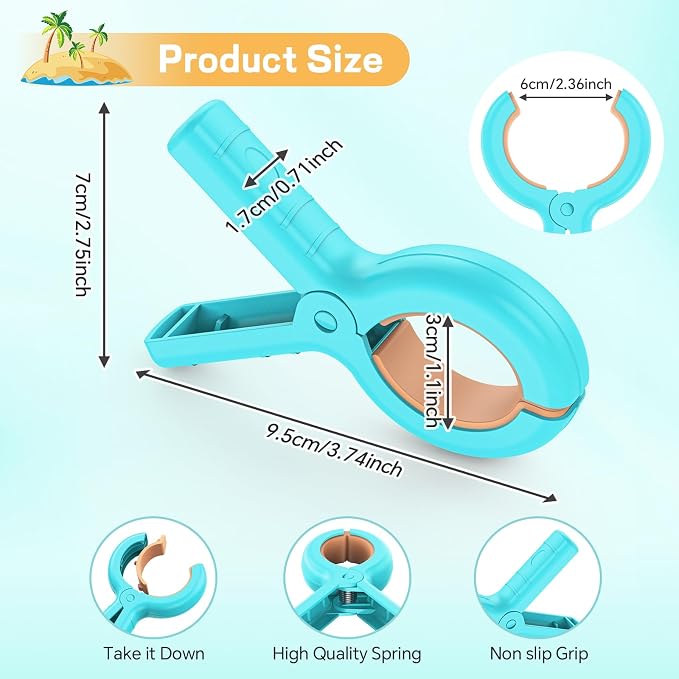 Senbowe 12 Pcs Beach Towel Clips - Image 2