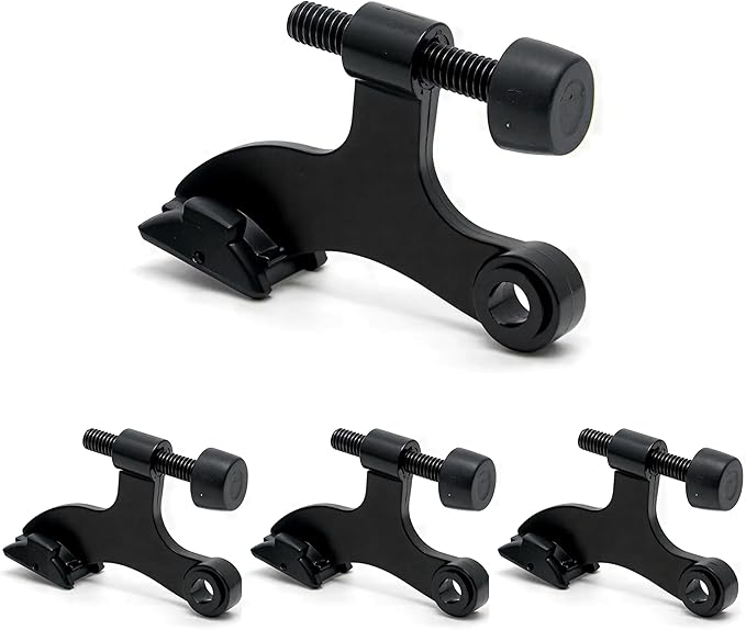 4 Pack Hinge Pin Black Door Stopper, Adjustable Heavy Duty Hinge Pin Door Stop by SUNTAI