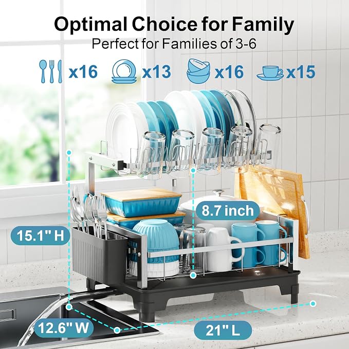 GSlife Dish Drying Rack for Kitchen Counter - Image 2