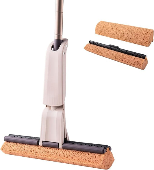 Eyliden Sponge Mop with 1 Extra Reusable Absorbent Sponge Refills, Easy Squeeze by Eyliden