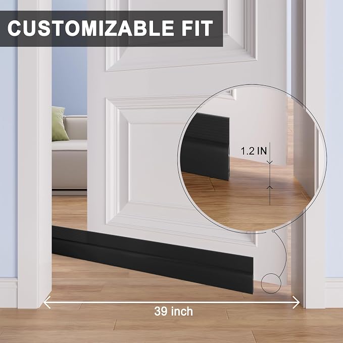 Door Draft Stopper, Door Sweep for Bottom of Door, Weather Stripping Door Seal - Image 8