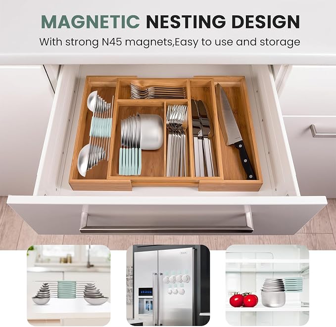 Magnetic Measuring Cups and Spoons Set-Heavy Duty 304 Stainless Steel，Double - Image 5
