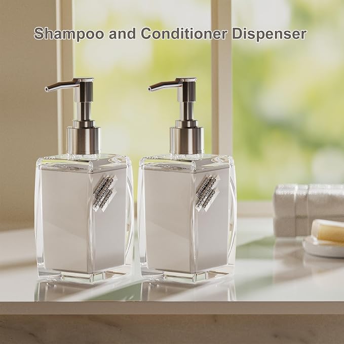 Pink Soap Dispenser with Refillable Plastic Pump - Image 7