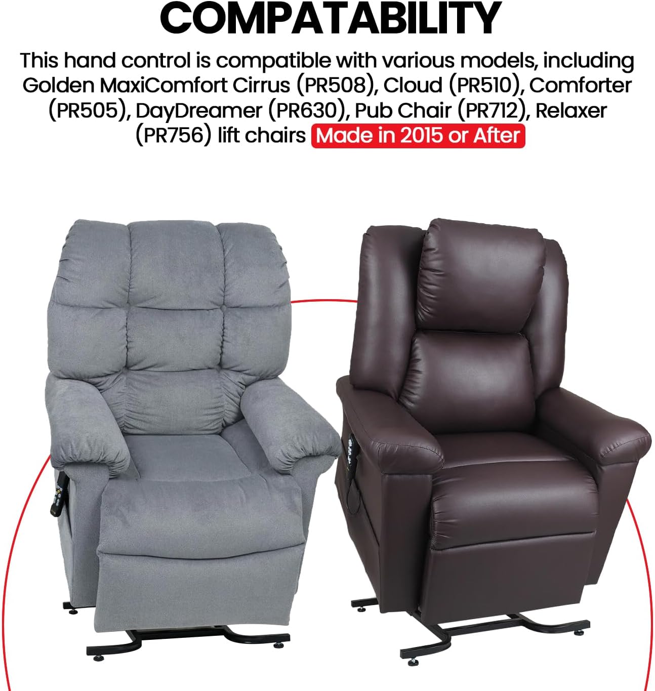 AlveyTech AutoDrive 3.0 7-Pin Hand Control for MaxiComfort Lift Chairs - Golden Technologies Lift Chair Remote Control - Backlit Recliner Remote Replacement with PR-505, PR-508, PR-510, PR-756
