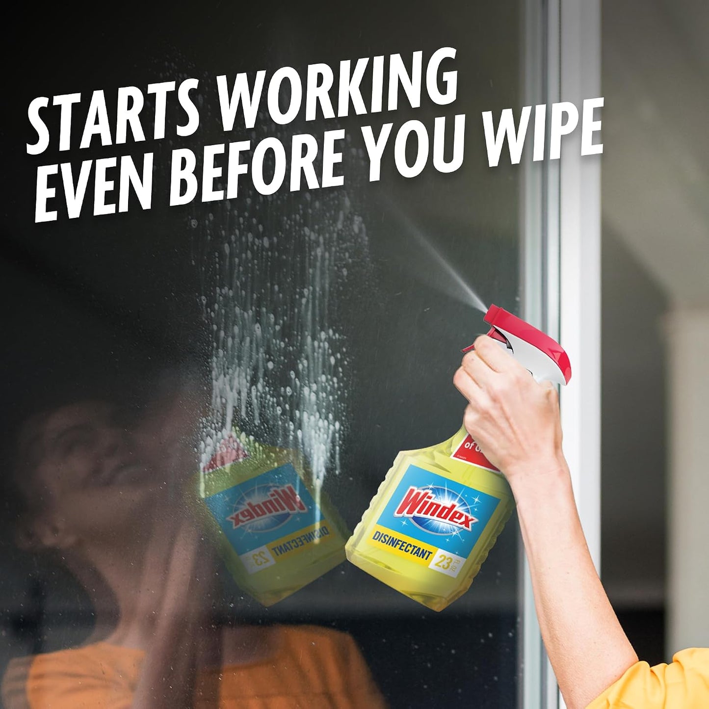 Windex Multipurpose Cleaner Disinfectant Spray Bottle, Fast Clean Surface Cleaner, Citrus Scent, 23 Fl oz