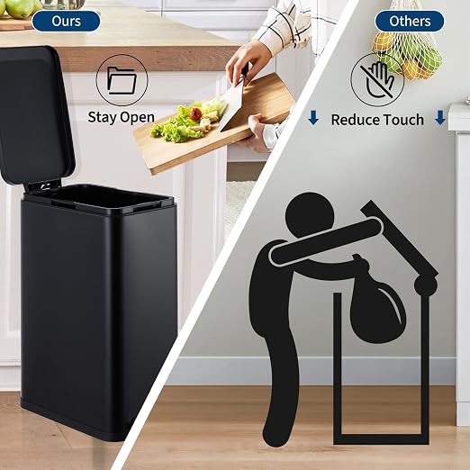 Garvee 13 Gallon Kitchen Trash Can, Stainless Steel Step Garbage Bin - Image 5