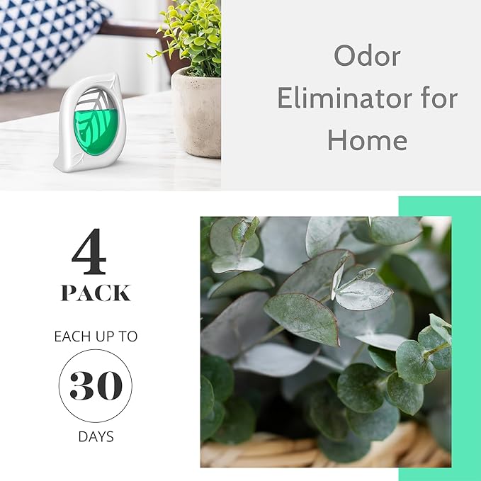Air Freshener for Home, 4 Pack, Eucalyptus & Mint, Odor Eliminator for Small - Image 4