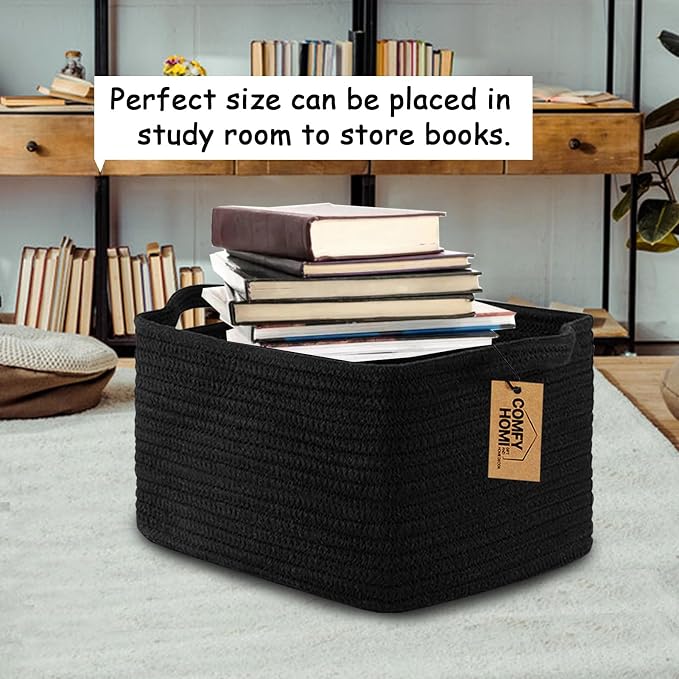 COMFY-HOMI 3PACK Cotton Rope Woven Basket - Image 3
