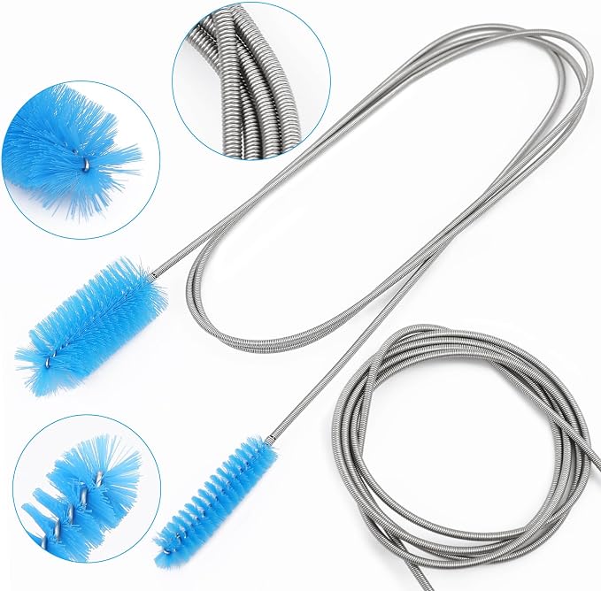 2 Pcs Tube Cleaning Brushes Flexible Long Drain Brush, 67 inch Stainless Steel - Image 5