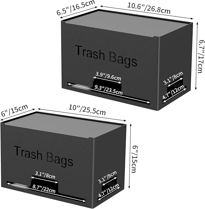 2-Pack Trash Bag Holder Dispenser, Stackable Garbage Bag Dispenser, Extra Large - Image 2