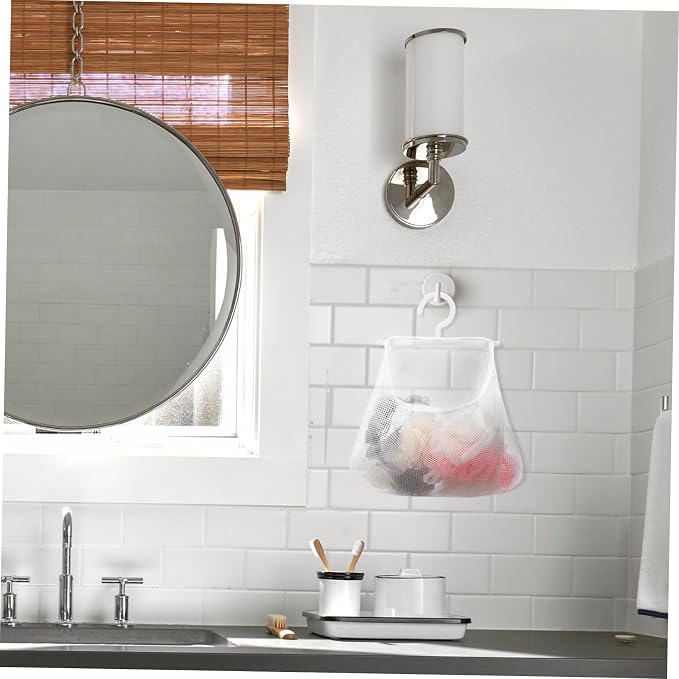 Cabilock 5pcs Mesh Hanging Bag Hanging Clothes Travel White Polyester Fruit - Image 8