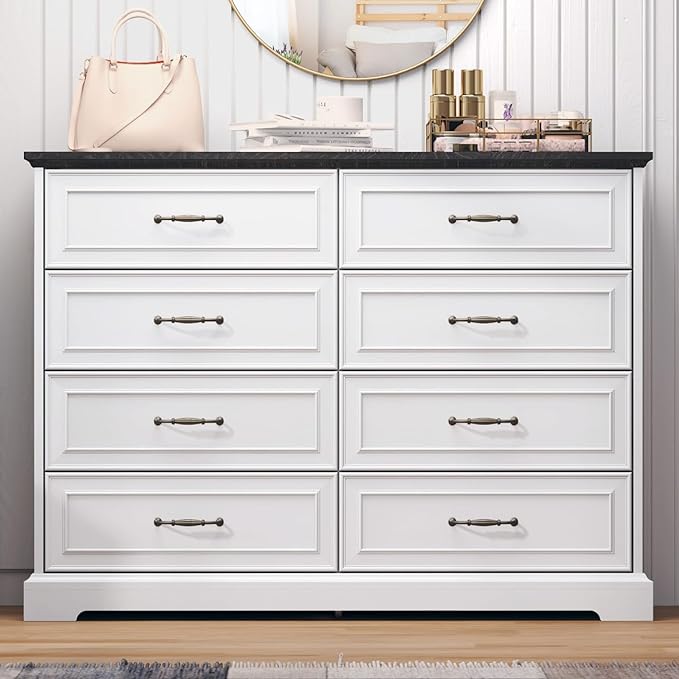 8 Drawer Dresser for Bedroom, Rustic Farmhouse Dresser - Image 3
