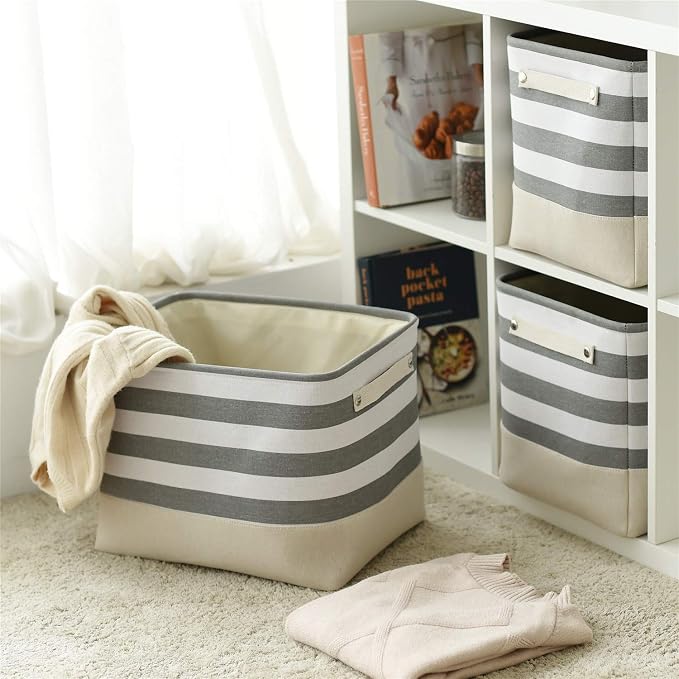 TheWarmHome Extra Large Cube Storage Bins Baskets