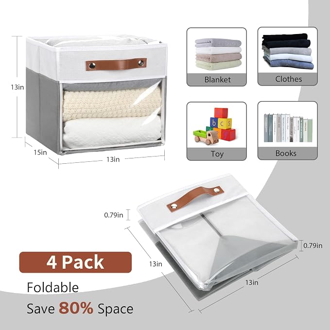 HNZIGE Fabric Cube Storage Bins - Image 2