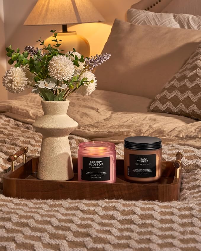 M&SENSE Cherry Blossom Scented Spring Candle, 70 Hours Long Lasting Soy Wax - Image 7