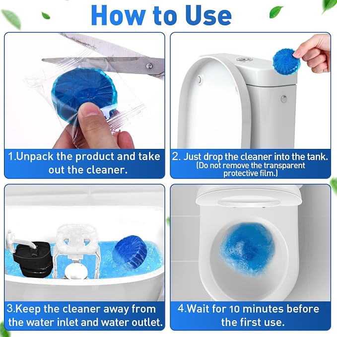 Qualirey 60 Pack Automatic Toilet Cleaner Tablets Toilet Bowl Long Lasting - Image 3