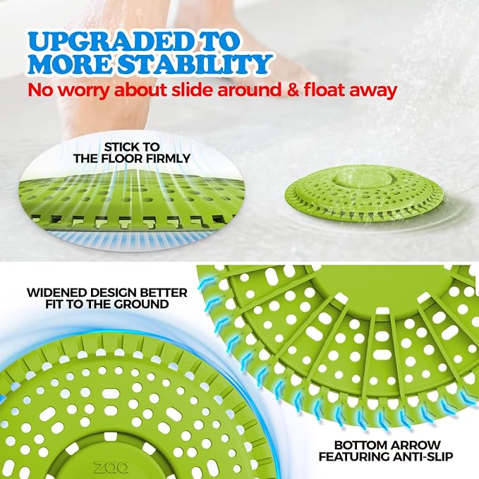zaa Shower Drain Hair Catcher, 2 Pack Premium Silicone Drain Protector & Shower - Image 3