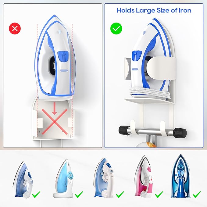ORLESS Metal Large Ironing Board Holder Wall Mount, Ironing Board Hanger - Image 3