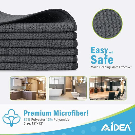 AIDEA Microfiber Cleaning Cloth-12PK, Soft Microfiber Towels - Image 2