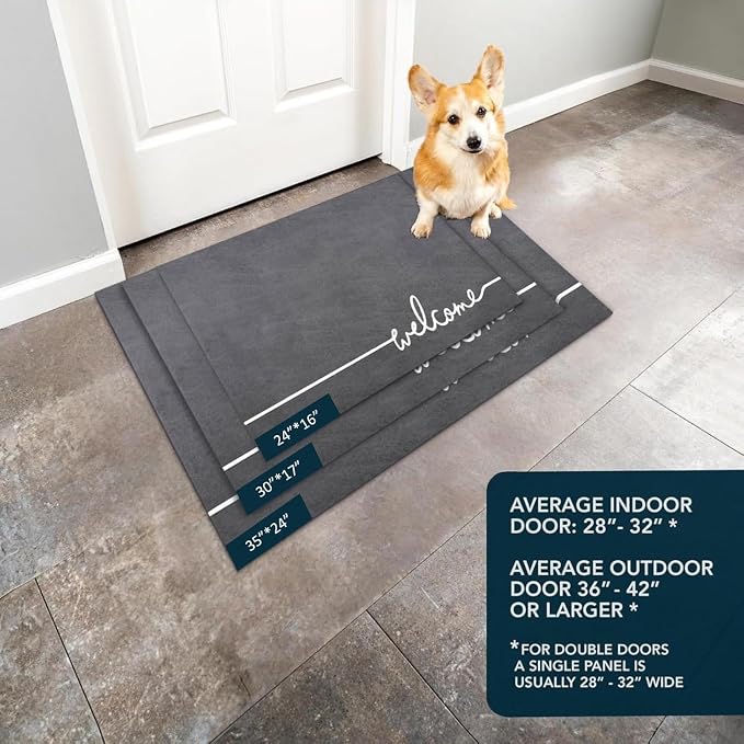 Welcome Mat Indoor, Ultra Thin Door Mat, 1/10 in Thin Door Mats - Image 8
