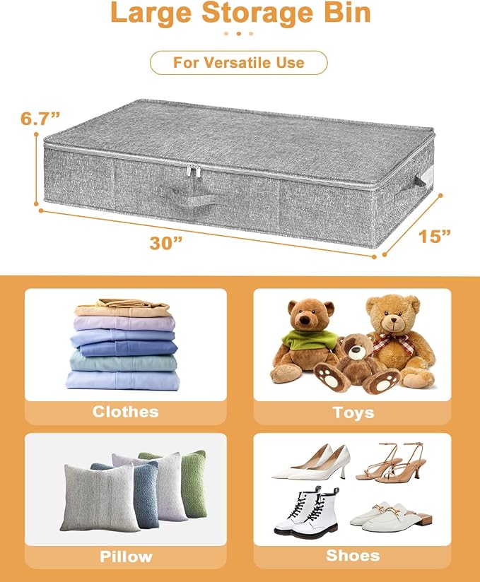 punemi Under Bed Storage, 3 Pack Underbed Storage Container Bags - Image 5