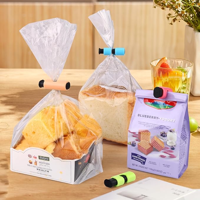 AmoreAngel Crafts 8 Pack Bread Bag Clips, Squeeze Lock Food Bag Clips, Plastic - Image 7