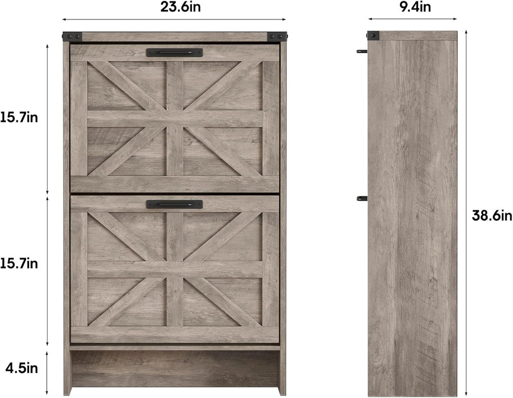 Halitaa Shoe Storage Cabinet for Entryway,Farmhouse Slim Shoe Cabinet with 2 ...