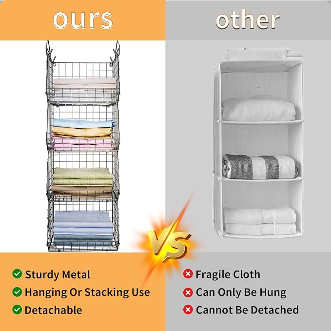4 Tier Closet Hanging Organizer, Closet Organizers and Storage - Image 8