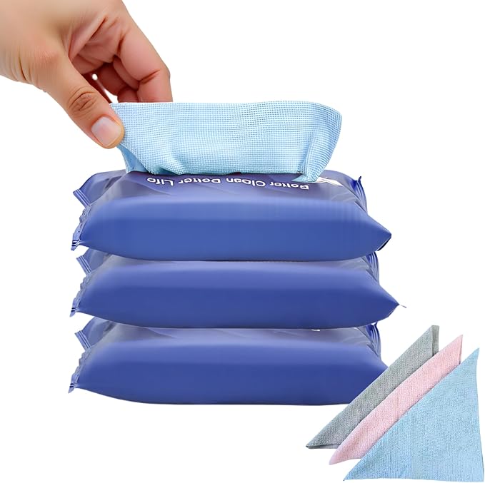 Microfiber Cleaning Cloths 60-Pack Microfiber Towels Pull-Out Packs 8.7x8.7 in by LanAevum