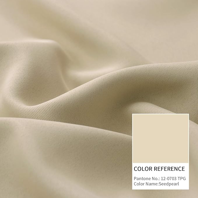 BGment Beige Blackout Curtains for Short Window - Image 6