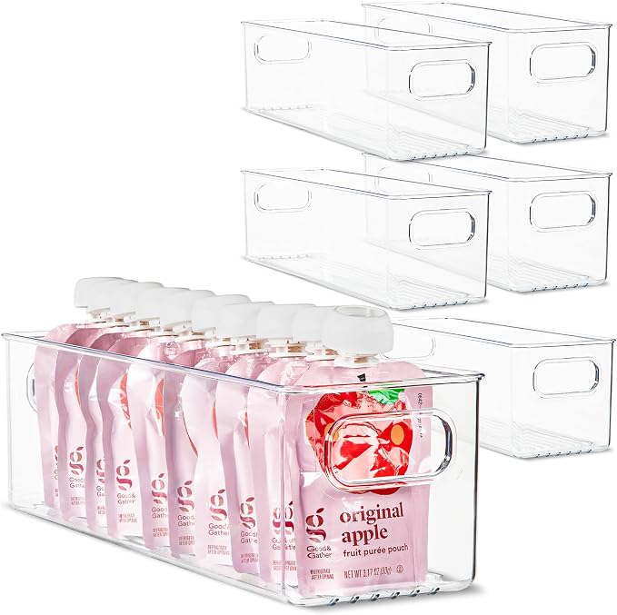 Plastic Food Storage 6 Pack Clear Container Bin by primebox