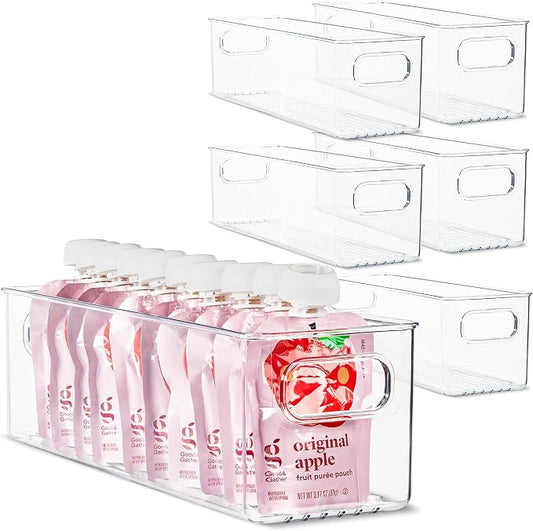Plastic Food Storage 6 Pack Clear Container Bin by primebox