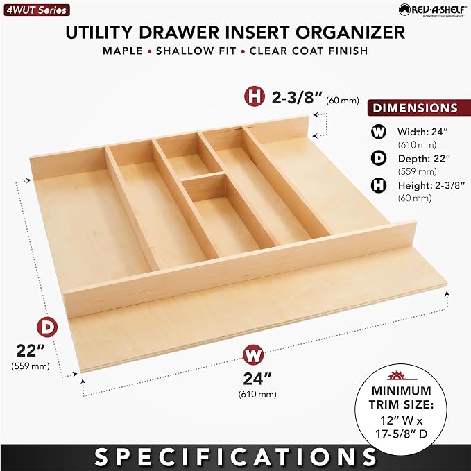 Rev-A-Shelf Trim-to-Fit Shallow Drawer Organizer - Image 4