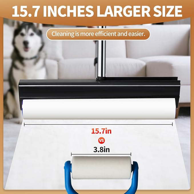 Large Lint Rollers for Carpet, 15.74 in Extra Sticky Rollers for Floor - Image 6