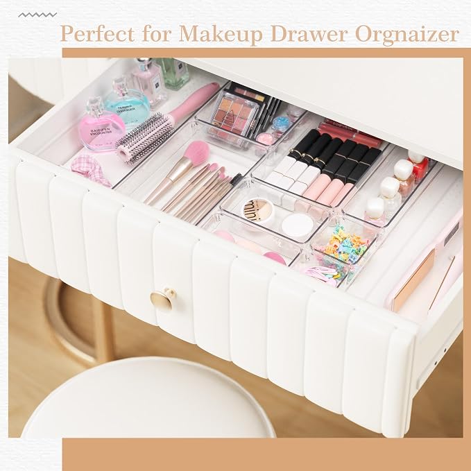 Criusia Drawer Organizer, 5-Size Versatile Bathroom and Vanity Organizer Trays - Image 7