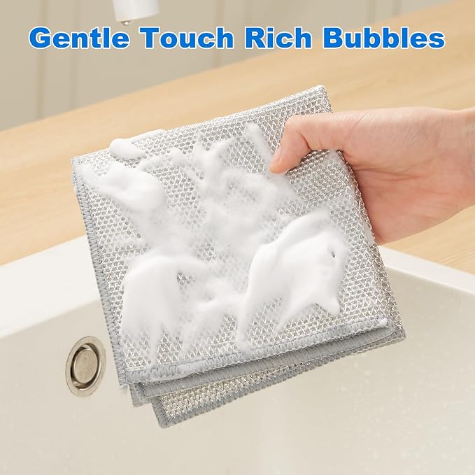 JOYMOOP Dual-Sided Silver Microfiber Cleaning Cloth, Reusable Non-Scratch - Image 6