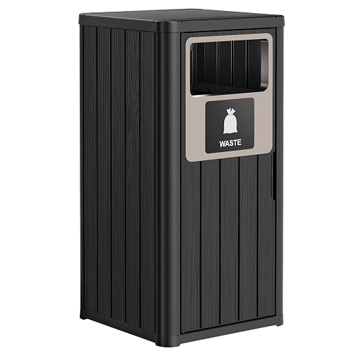 22 Gallon Outdoor Trash Can Waterproof Resin Garbage Can by LHBGO
