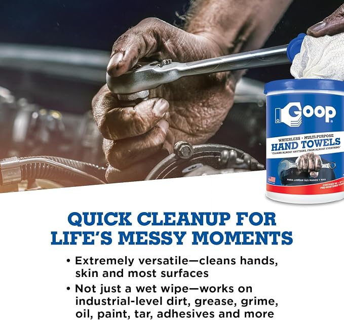 GOOP Multi-Purpose Waterless Hand Cleaner Towels - Image 3